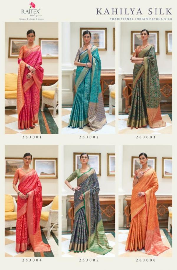 Rajtex Kahilya Silk Designer Festive Wear Patola Saree Collection
